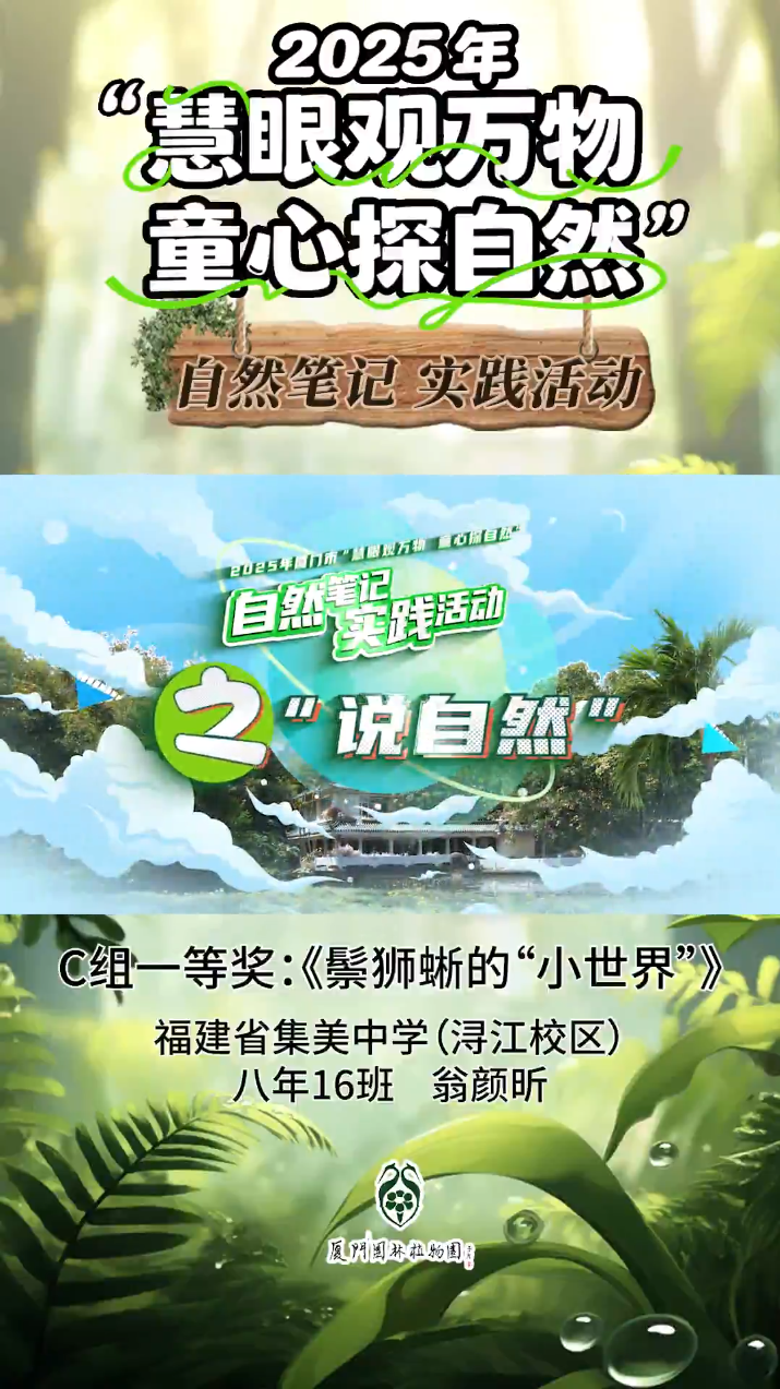 《鬃狮蜥的“小世界”》：2025年厦门市自然笔记活动获奖作品（“与科学家同行鹭岛计划”）